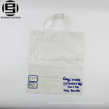 Soft ldpe reusable folding loop handle plastic bags for shopping